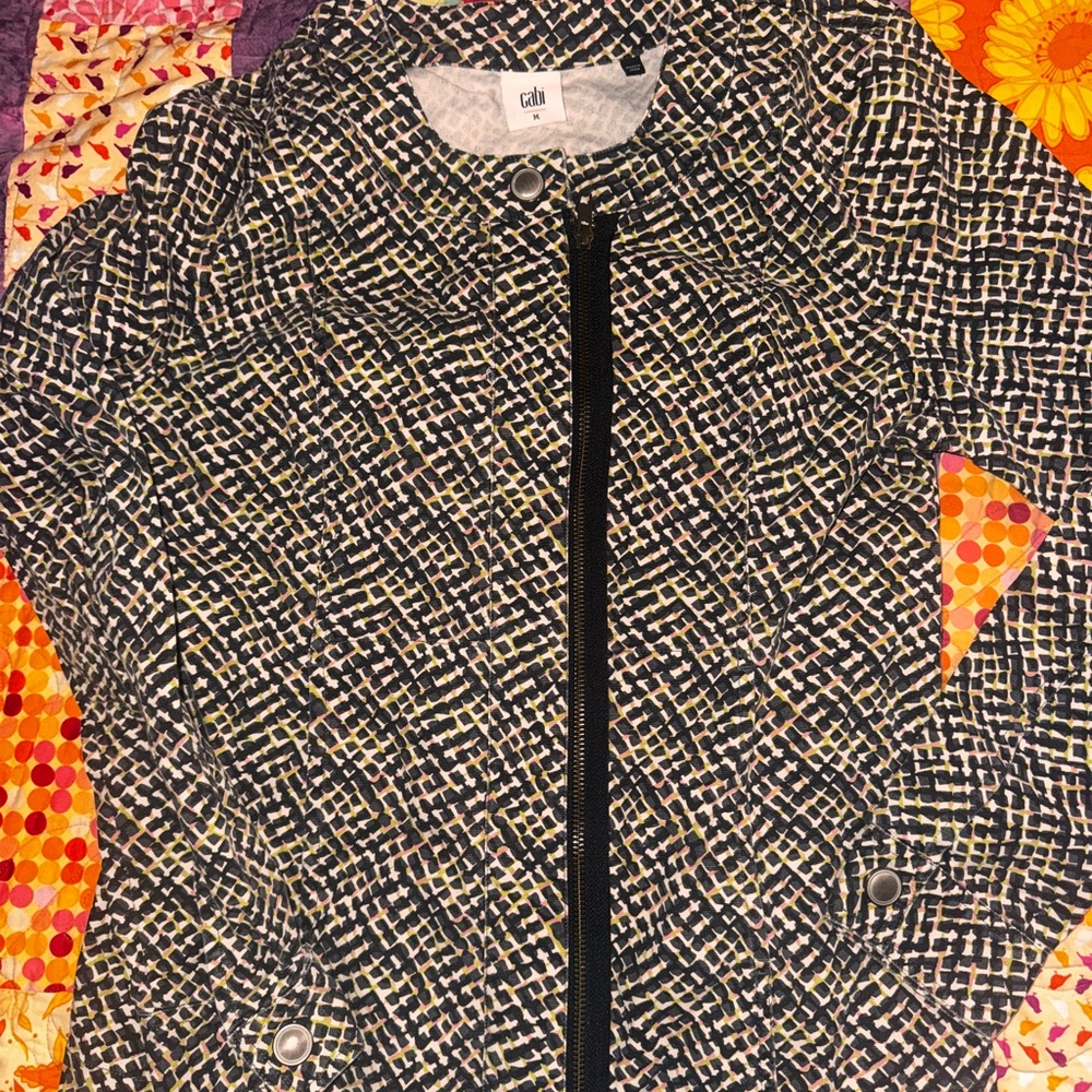 CAbi Black and White Textured Blazer